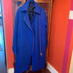 J. Crew Melton Wool Blue Belted Coat